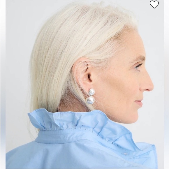 NWT J Crew Cottage Top in Cotton Poplin in Frozen Lake Blue, Size 4 - Picture 3 of 6